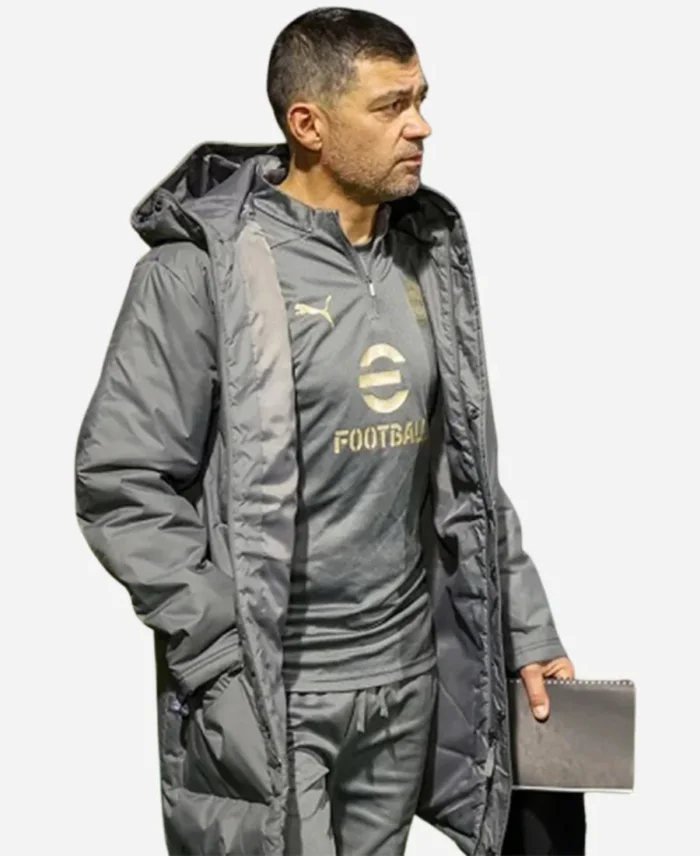 Coach Sergio Conceicao AC Milan Training Winter Grey Puffer Coat