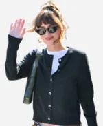 Dakota Johnson Black Knitted Cardigan For Women's