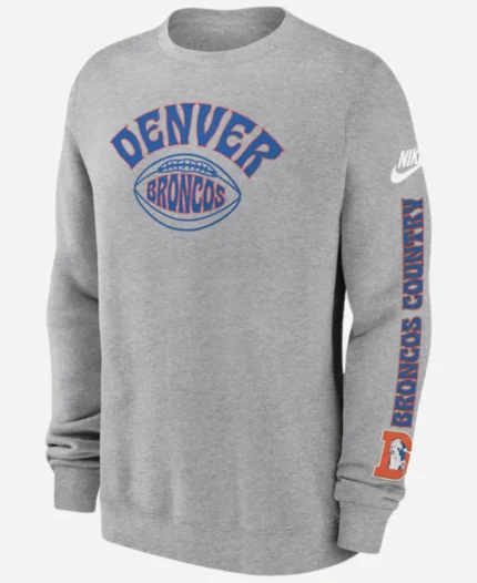 Denver Broncos Charcoal Rewind Club Sweatshirt