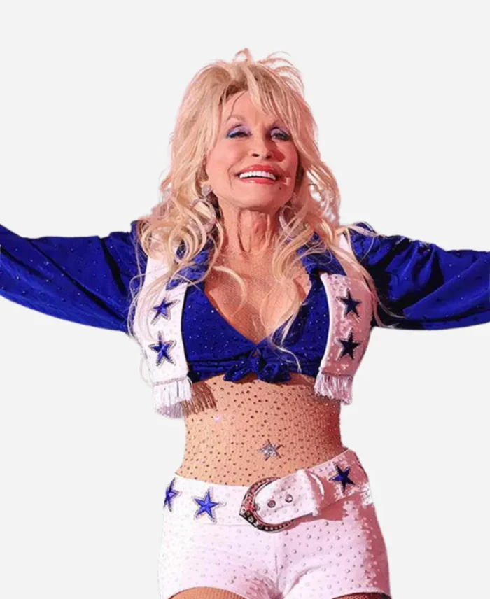 Dolly Parton Thanksgiving Halftime Show White Star Vest For Women's