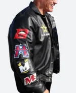 Dwayne-Johnson-NASCAR-Daytona-500-Black-Leather-Jacket