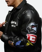 Dwayne-Johnson-NASCAR-Daytona-500-Leather-Jacket-Sleeves