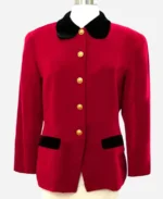 Elizabeth Debicki Tv Series The Crown Season 05 Princess Diana Red Trim Jacket