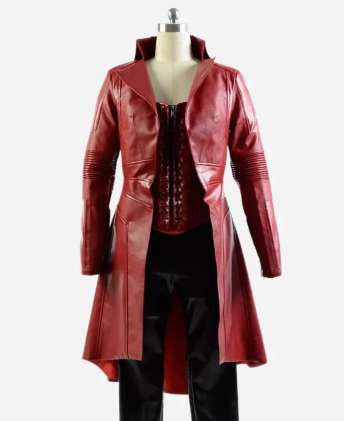 Elizabeth Olsen Movie Captain America Civil War Wanda Maximoff Leather Coat With Vest