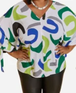 Ella Payne TV-Series House of Payne Season 13 Cassi Davis Abstract Print Blouse