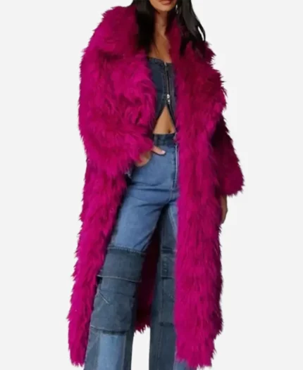 Elsbeth Tascioni TV Series Elsbeth Season 02 Carrie Preston Pink Fur Textured Coat