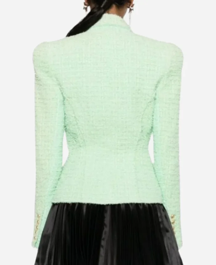 Emily In Paris S04 Ashley Park Green Tweed Blazer