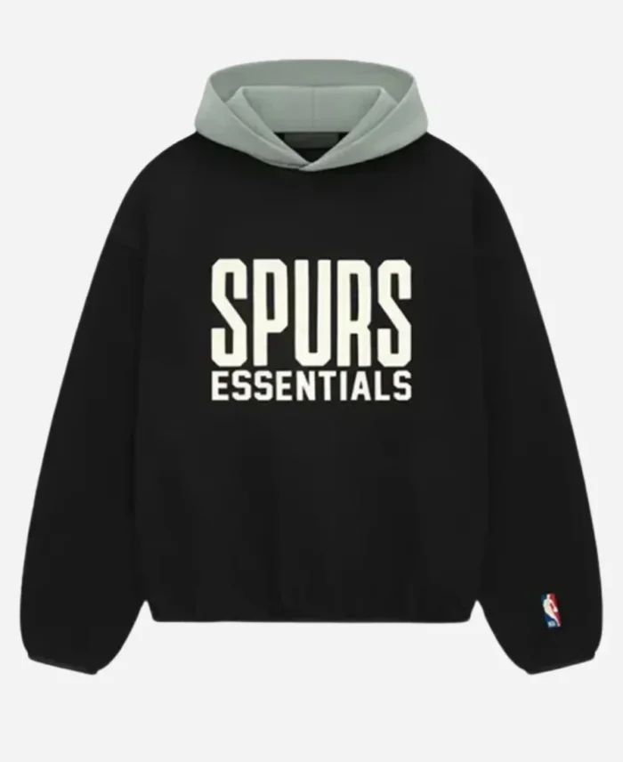 Essentials Spurs Black Pullover Hoodie Front