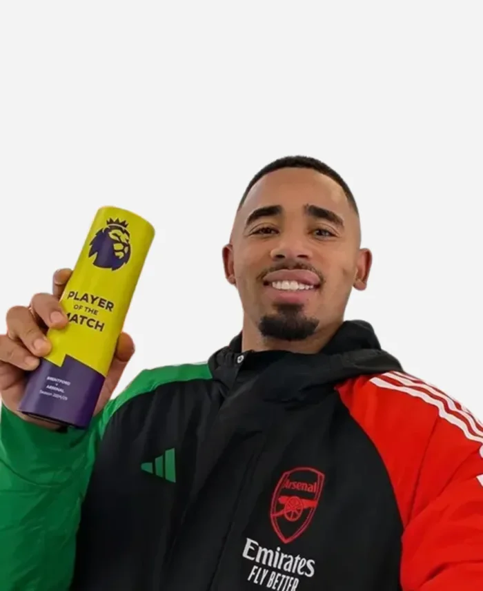 Gabriel Jesus POTM Award Arsenal Addids Puffer Jacket