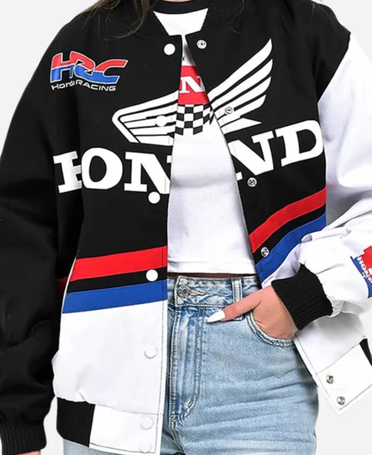 JT Racing x Honda Speed Vintage Black Racing Jacket - Danezon