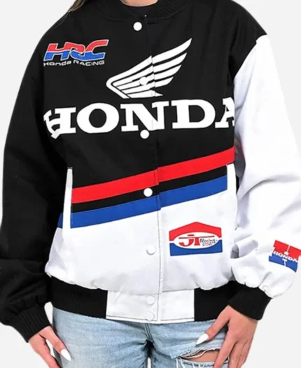 JT Racing x Honda Speed Vintage Black Racing Jacket