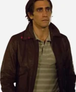 Jake Gyllenhaal Movie Nightcrawler Lou Bloom Bomber Brown Leather Jacket