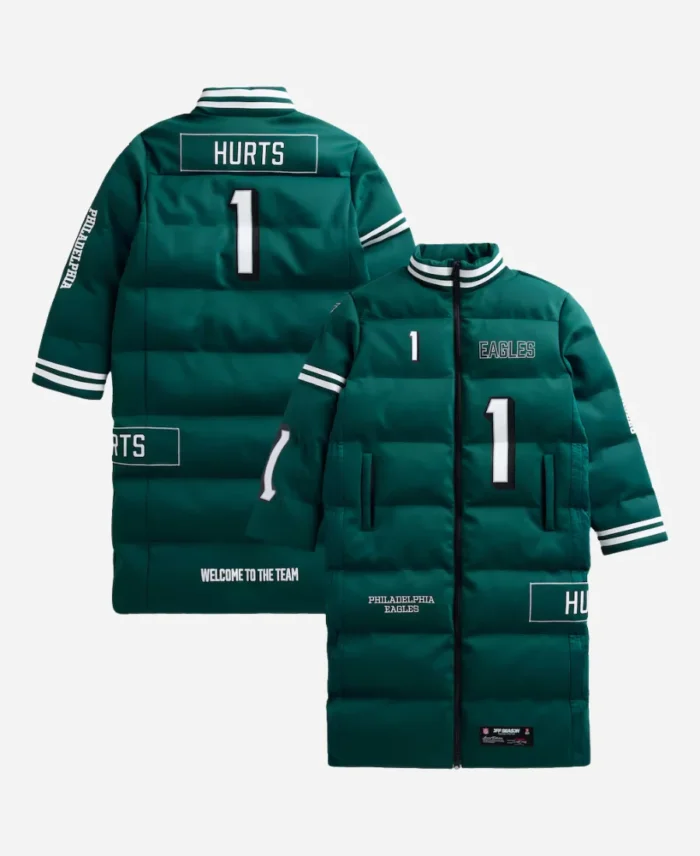 Jalen Hurts Philadelphia Eagles Off Season Puffer Long Coat