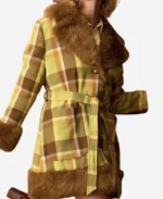 Jamie Hayter AEW Dynamite 2025 Paige Wooding Green Fur Trim Plaid Coat