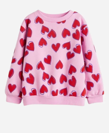 Jannie Cross Tv Series Cross Season 01 Melody Hurd Red Hearts Print Pink Sweatshirt