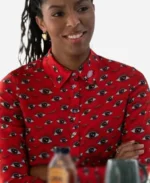 Jessica Williams Shrinking S02 Red Eye Print Top