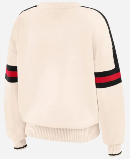 Kansas City Chiefs Cream Stripe Pullover Sweater For Sale