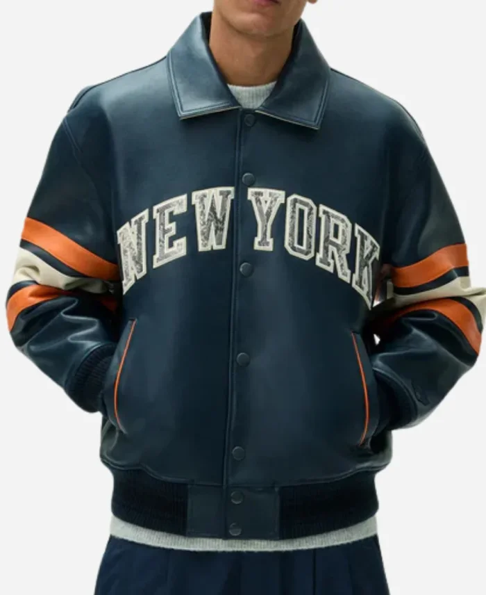 Kith & AVIREX NY Knicks Bomber Leather Jacket