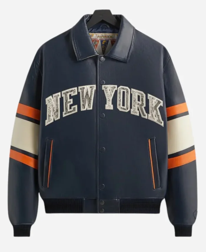 Kith & AVIREX for the New York Knicks Legend Leather Bomber Jacket