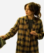 Kristin Kreuk Murder In A Small Town 2024 Camel Plaid Blazer