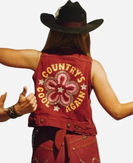 Lainey Wilson Ascend Amphitheater Red Denim Star Vest