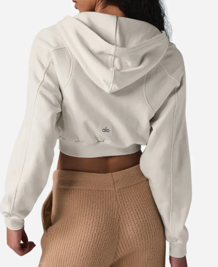 Landman Michelle Randolph Crop White Hoodie