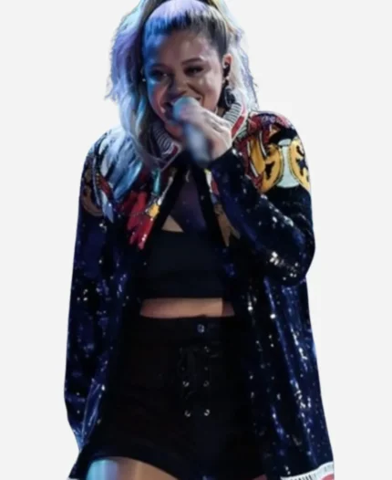 Lauren Alaina CMA Fest 2024 Black Sequin Jacket For Women's