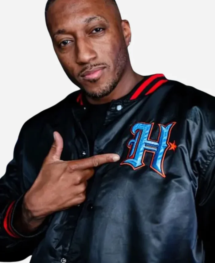 Lecrae Houston Texans Black Bomber Satin Jacket For Men's