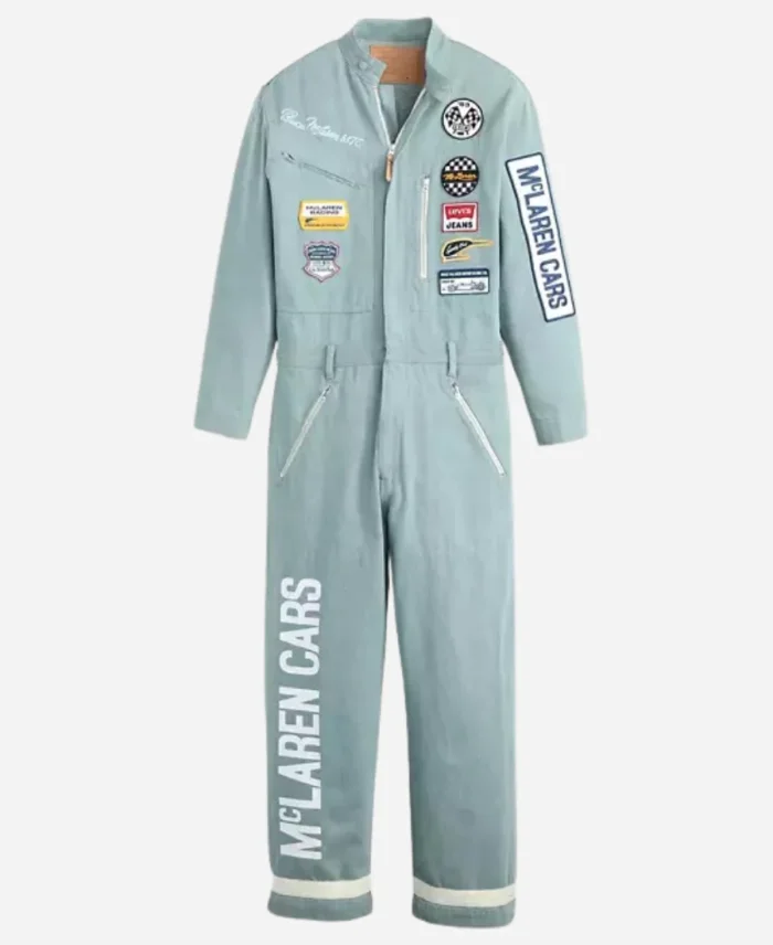 Levi’s x McLaren F1 Vintage Blue Denim Racing Jumpsuit For Sale