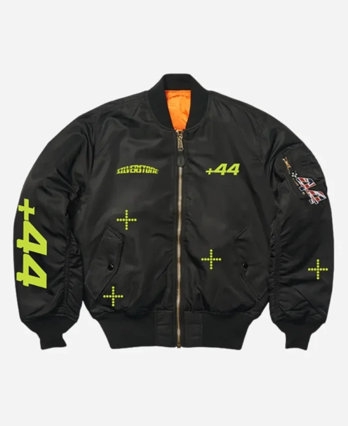 Lewis Hamilton +44 Crew Reversible Alpha Industries M-1 Bomber Silverstone Jacket For Sale