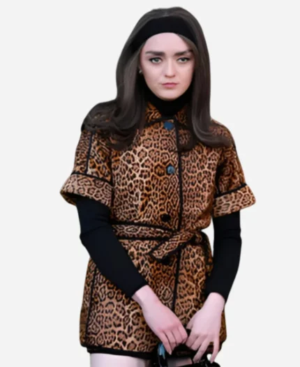 Maisie Williams Leopard Print Coat For Women's