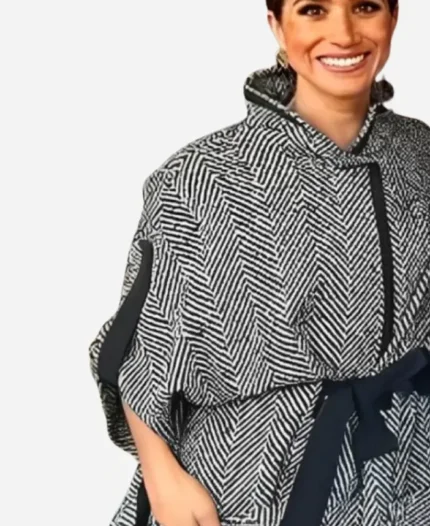 Meghan Markle Monochrome Cape Style Jacket
