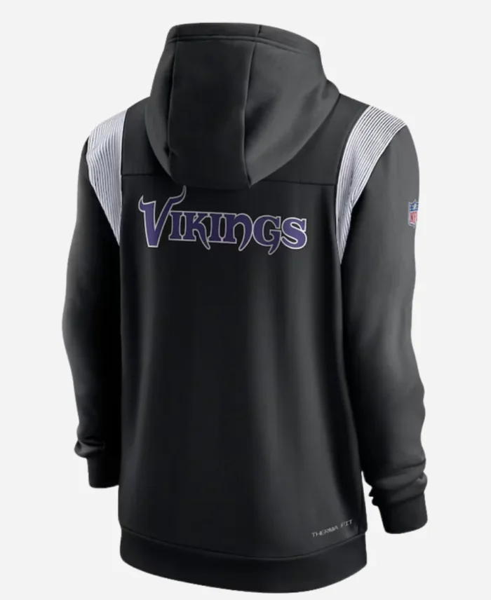 Minnesota Vikings Sideline Lockup Full-Zip Black Hoodie For Sale