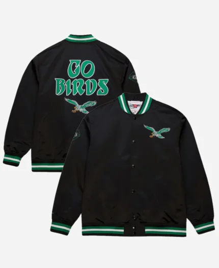 Mitchell & Ness Philadelphia Eagles Black Varsity Jacket