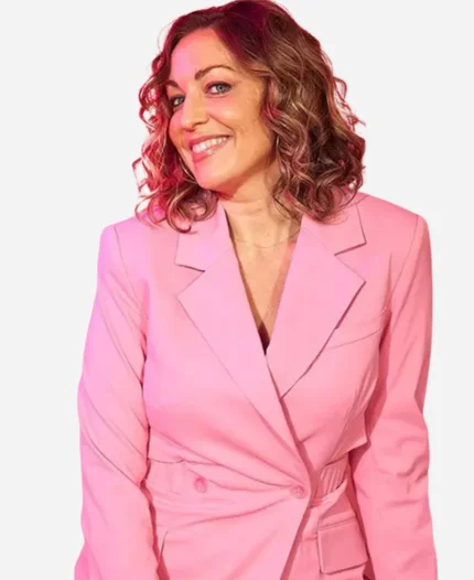 Molly McGlynn Director Fitting In 2024 Movie Premier Pink Double Breasted Blazer Coat