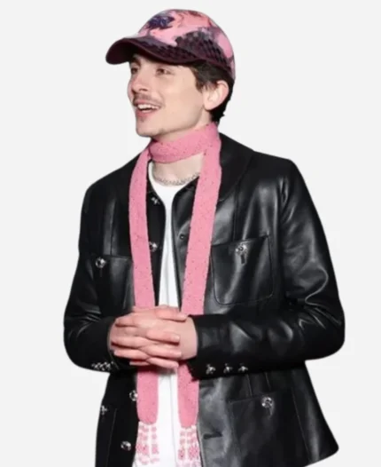 Movie Premiere Timothée Chalamet Leather Jacket