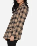 Murder In A Small Town 2024 Kristin Kreuk Camel Plaid Blazer