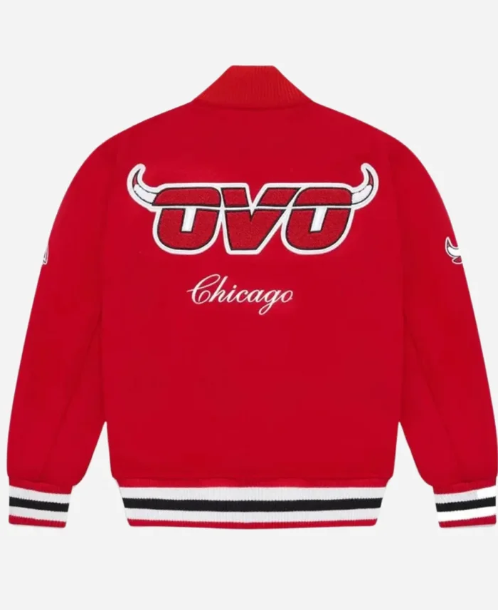 NBA Chicago Bulls OVO Red Varsity Jacket