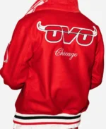 NBA Chicago Bulls OVO Red Varsity Letterman Jacket For Sale