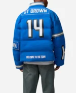 NFL Amon-Ra St. Brown Detroit Lions Off Season Blue Puffer Jacket