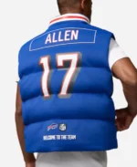 NFL Buffalo Bills Josh Allen Off Season Blue Puffer Vest
