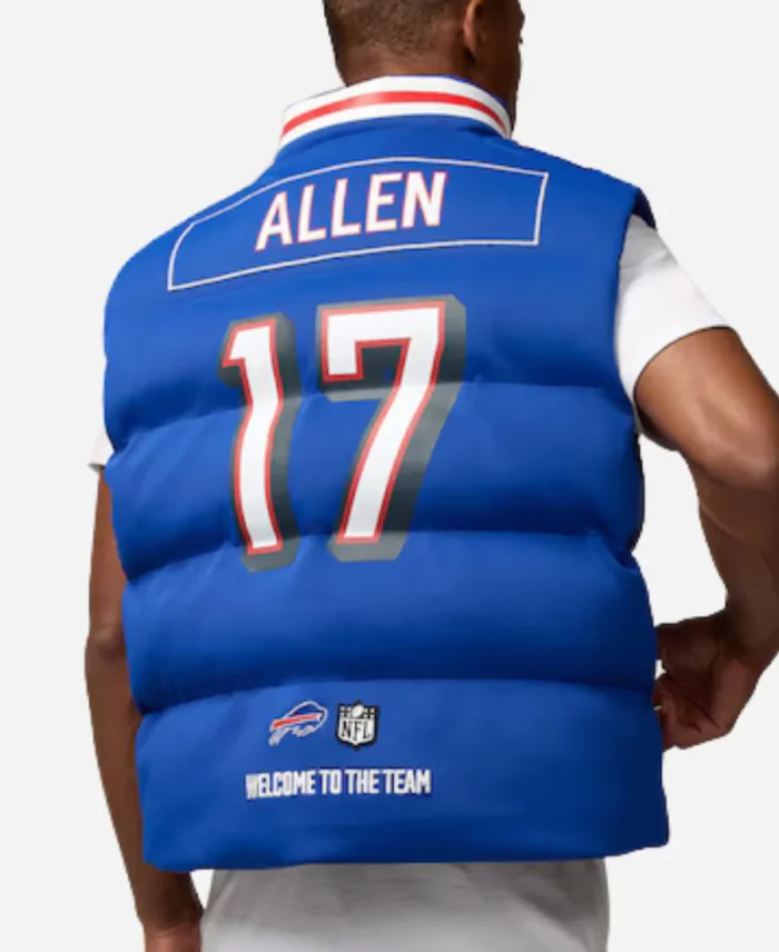 NFL Buffalo Bills Josh Allen Off Season Blue Puffer Vest