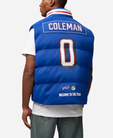 NFL Buffalo Bills Keon Coleman Off Season Blue Puffer Vest