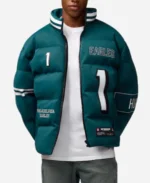 NFL Jalen Hurts Philadelphia Eagles Off Season Green Puffer Jacket