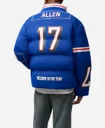 NFL Josh Allen Buffalo Bills Off Season Blue Puffer Jacket