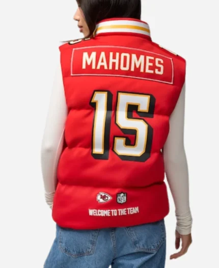 NFL Kansas City Chiefs Patrick Mahomes Off Season Red Puffer Vest