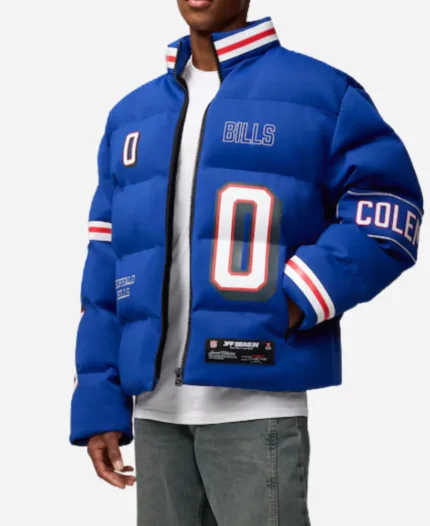 NFL Keon Coleman Buffalo Bills Off Season Blue Puffer Jacket