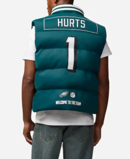NFL Philadelphia Eagles Jalen Hurts Off Season Green Puffer Vest