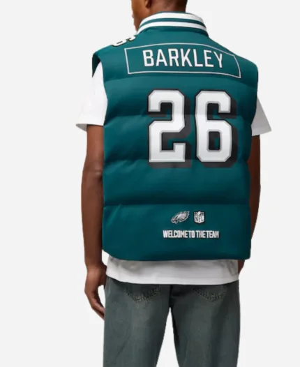 NFL Philadelphia Eagles Saquon Barkley Off Season Green Puffer Vest