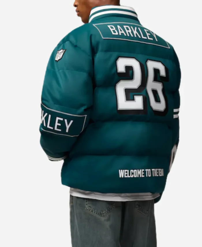 NFL Saquon Barkley Philadelphia Eagles Off Season Green Puffer Jacket